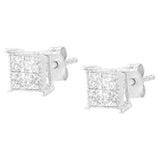 Sterling Silver 3/4 cttw Composite Diamond Stud Earrings (I-J, I2-I3)-4 thumbnail 5