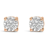 .925 Sterling Silver 1/10 Cttw Round Brilliant-Cut Lab Grown Diamond Miracle-Set Stud Earrings (F-G Color, VS1-VS2 Clarity)-0 thumbnail 1