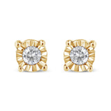 .925 Sterling Silver 1/10 Cttw Round Brilliant-Cut Diamond Miracle-Set Stud Earrings-2 thumbnail 3