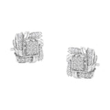 925 sterling silver ring with round diamond stones in I-J color thumbnail 1