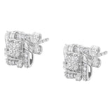.925 Sterling Silver 1/2 Cttw Round-Cut Diamond Stud Earrings (I-J Color, I1-I2 Clarity)-4 thumbnail 5