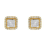 10KT Yellow Gold Diamond Stud Earrings (1/2 cttw, H-I Color, SI2-I1 Clarity)-3 thumbnail 4
