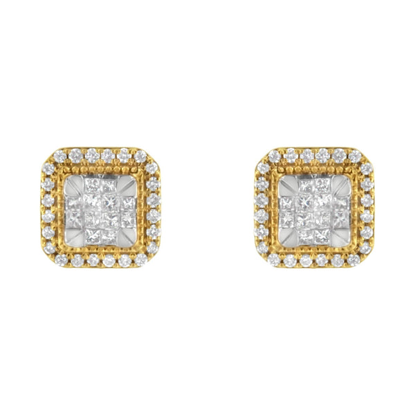 10KT Yellow Gold Diamond Stud Earrings (1/2 cttw, H-I Color, SI2-I1 Clarity)