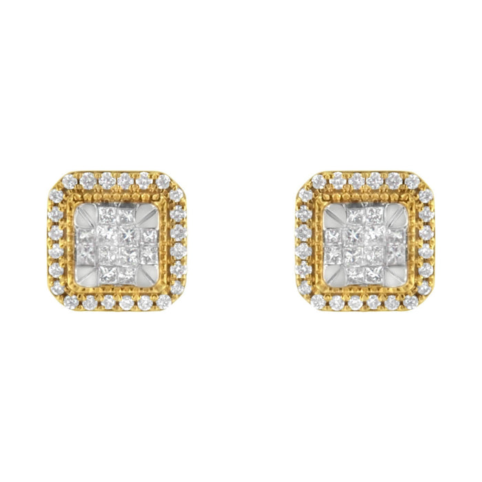 10KT Yellow Gold Diamond Stud Earrings (1/2 cttw, H-I Color, SI2-I1 Clarity)
