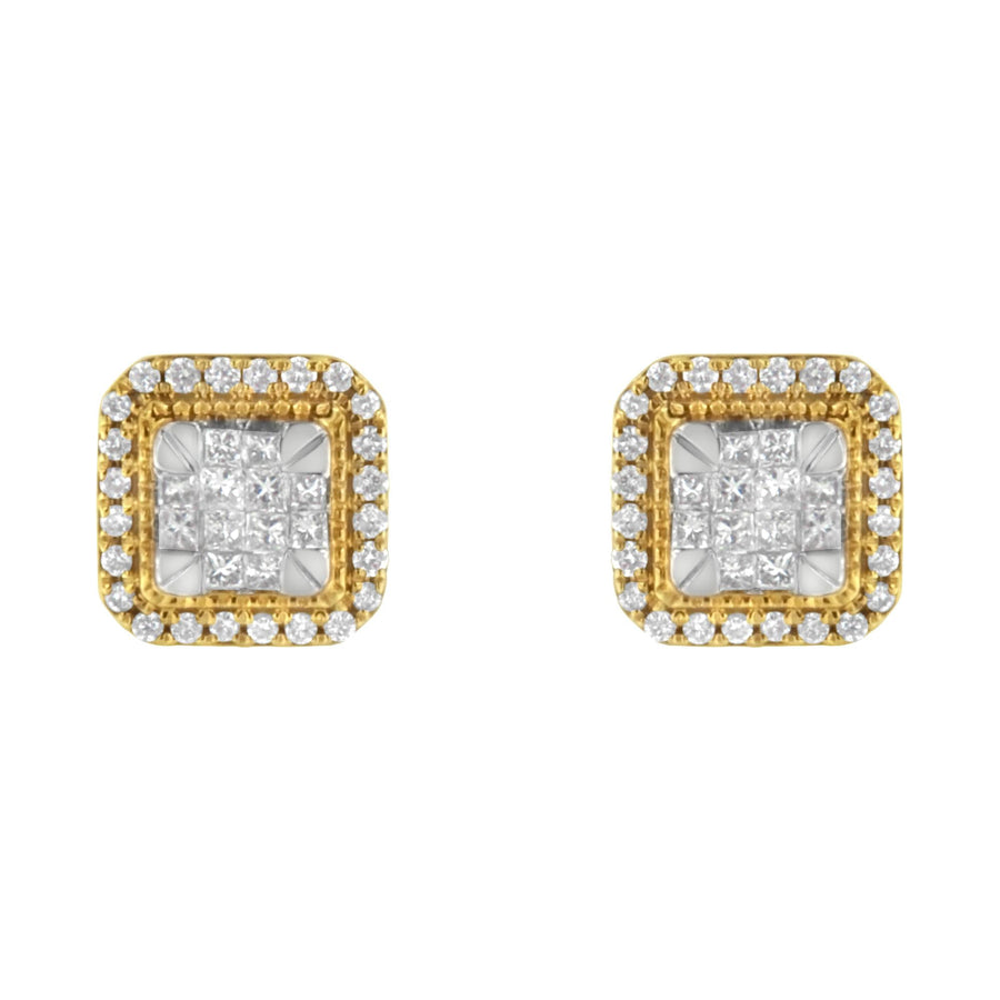 10KT Yellow Gold Diamond Stud Earrings (1/2 cttw, H-I Color, SI2-I1 Clarity)
