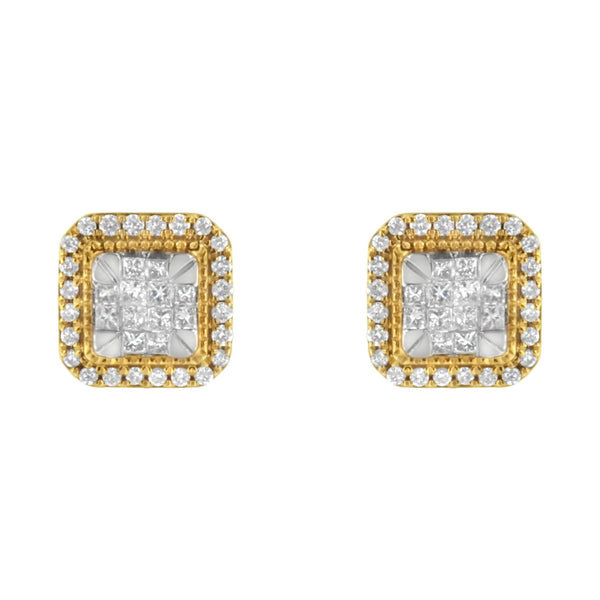 10KT Yellow Gold Diamond Stud Earrings (1/2 cttw, H-I Color, SI2-I1 Clarity)