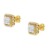 10KT Yellow Gold Diamond Stud Earrings (1/2 cttw, H-I Color, SI2-I1 Clarity)-4 thumbnail 5