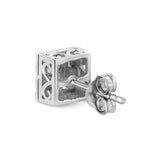 .925 Sterling Silver 1/6 Cttw Invisible Set Princess-Cut Diamond Quad Composite Stud Earrings (H-I Color, I1-I2 Clarity)-4 thumbnail 5