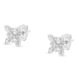 14K White Gold Marquise Diamond Flower Stud Earring (1.00 cttw, H-I Color, SI1-SI2 Clarity)-3 thumbnail 4