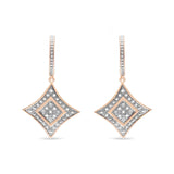 14K Rose Gold Plated .925 Sterling Silver Round-Cut Diamond Accent Dangle Rhombus Earrings (H-I Color, I2-I3 Clarity)-1 thumbnail 2