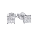 10k White Gold Diamond Stud Earrings (0.60 cttw, I-J Color, I2-I3 Clarity)-1 thumbnail 2