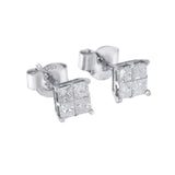 10k White Gold Diamond Stud Earrings (0.60 cttw, I-J Color, I2-I3 Clarity)-2 thumbnail 3