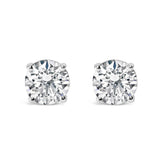 14K White Gold 1 1/2 Cttw Lab Grown Diamond Solitaire Stud Earrings with Screwbacks (F-G Color, VS2-SI1 Clarity)-1 thumbnail 2