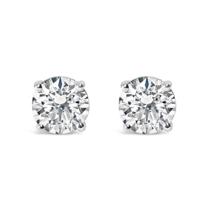 14K White Gold 1 1/2 Cttw Lab Grown Diamond Solitaire Stud Earrings with Screwbacks (F-G Color, VS2-SI1 Clarity)-1