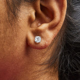 IGI Certified 14K White Gold 1 1/2 Cttw Lab Grown Diamond Solitaire Stud Earrings with Screwbacks (H-I Color, VS1-VS2 Clarity)-2 thumbnail 3