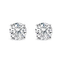 925 sterling silver stud earrings with 2 round diamond stones