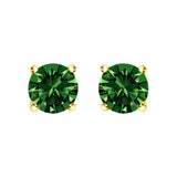 14K Gold Lab Grown Green Diamond Classic Solitaire Stud Earrings-2 thumbnail 3
