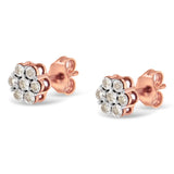 10K Rose Gold Diamond Floral Stud Earrings (0.5 cttw, J-K Color, I1-I2 Clarity)-2 thumbnail 3