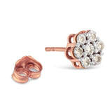 10K Rose Gold Diamond Floral Stud Earrings (0.5 cttw, J-K Color, I1-I2 Clarity)-3 thumbnail 4