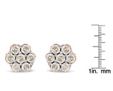 10K Rose Gold Diamond Floral Stud Earrings (0.5 cttw, J-K Color, I1-I2 Clarity)-4 thumbnail 5