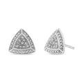 925 sterling silver stud earrings with 4 trillion diamond stones in halo