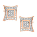 925 sterling silver stud earrings with 4 star-halo diamond stones