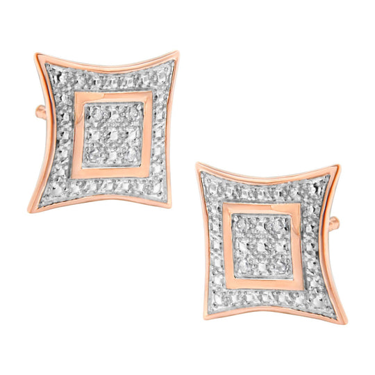 925 sterling silver stud earrings with 4 star-halo diamond stones