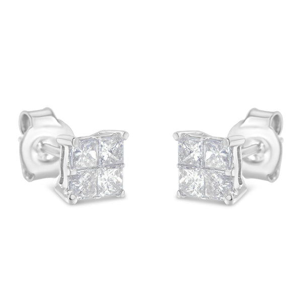 10K White Gold Diamond Stud Earrings (3/4 cttw, H-I Color, SI2-I1 Clarity)