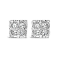 10K yellow gold stud earrings with 4 princess diamond stones