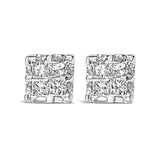 10k Yellow Gold Princess Diamond Quad Stud Earrings (1/4 cttw, J-K Color, I2-I3 Clarity)-0 thumbnail 1