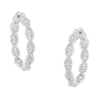 10K White Gold Diamond Hoop Earrings (1 1/2 cttw, H-I Color, I1-I2 Clarity)