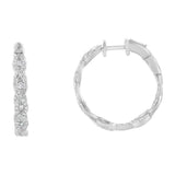 10K White Gold Diamond Hoop Earrings (1 1/2 cttw, H-I Color, I1-I2 Clarity)-1 thumbnail 2