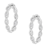 10K White Gold Diamond Hoop Earrings (1 1/2 cttw, H-I Color, I1-I2 Clarity)-3 thumbnail 4