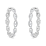 10K White Gold Diamond Hoop Earrings (1 1/2 cttw, H-I Color, I1-I2 Clarity)-4 thumbnail 5