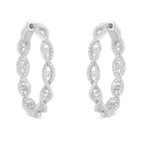 10K White Gold Diamond Hoop Earrings (1 1/2 cttw, H-I Color, I1-I2 Clarity)