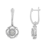 .925 Sterling Silver Miracle-Set Diamond Accent Drop and Dangle Earrings (I-J Color, I3 Clarity)-1 thumbnail 2