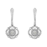 .925 Sterling Silver Miracle-Set Diamond Accent Drop and Dangle Earrings (I-J Color, I3 Clarity)-3 thumbnail 4