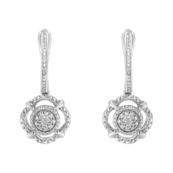 .925 Sterling Silver Miracle-Set Diamond Accent Drop and Dangle Earrings (I-J Color, I3 Clarity)