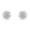 925 sterling silver ring with swirl cluster of small round diamond stones