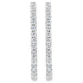 14K white gold hoop earrings with round diamond stones