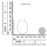 14K White Gold 2.0 Cttw Round Brilliant Cut Diamond Oblong Hinged Leverback Hoop Earrings (I-J Color, I1-I2 Clarity)-4 thumbnail 5