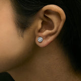 .925 Sterling Silver 1/5 Cttw Round Brilliant-Cut Near Colorless Diamond Miracle-Set Bezel Barrel Style Stud Earrings (I-J Color, I2-I3 Clarity)-2 thumbnail 3