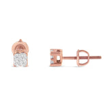 10KT Gold Princess Diamond Stud Earring (1/4 cttw, J-K Color, I1-I2 Clarity)-2 thumbnail 3