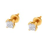 14K Yellow Gold 1/4 Cttw Invisible Set Princess-Cut Diamond Square Stud Earring (J-K Color, I1-I2 Clarity)-4 thumbnail 5