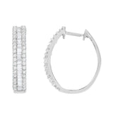 10K White Gold Diamond Hoop Earrings (3/4 cttw, I-J Color, I2-I3 Clarity)-1 thumbnail 2