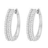 10K White Gold Diamond Hoop Earrings (3/4 cttw, I-J Color, I2-I3 Clarity)-4 thumbnail 5