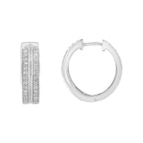10K White Gold Diamond Hoop Earring (1/2 cttw, I-J Color, I2-I3 Clarity)-1 thumbnail 2