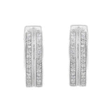 10K White Gold Diamond Hoop Earring (1/2 cttw, I-J Color, I2-I3 Clarity)-3 thumbnail 4
