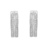 10K White Gold Diamond Hoop Earring (1/2 cttw, I-J Color, I2-I3 Clarity)