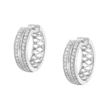 10K White Gold Diamond Hoop Earring (1/2 cttw, I-J Color, I2-I3 Clarity)-4 thumbnail 5